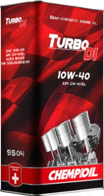 Chempioil Turbo DI SAE 10W-40 1л API CH-4/SL металлическая банка