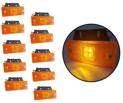 Dimensiuni laterale LED galben dreptunghiular cu suport