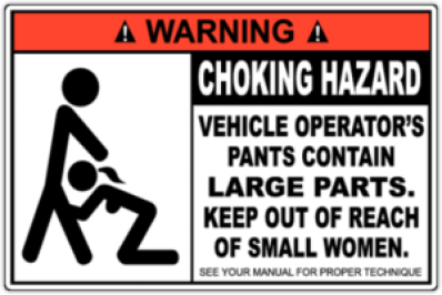 Наклейка на автомобиль "Warning No Small Women"