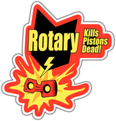 Наклейка на авто "Rotary Kills Pistons Dead"