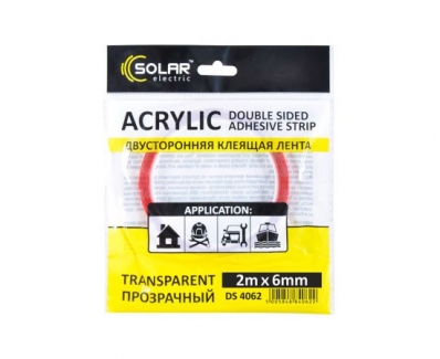 Banda dublu adeziva Solar transparent ACRYLIC (VHB) 6ммx2м
