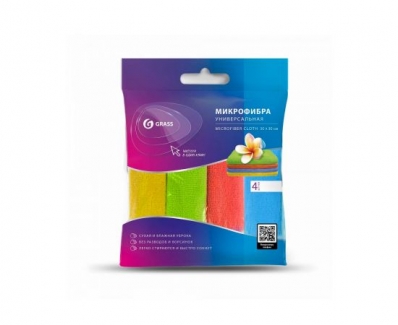 Grass Набор салфеток из микрофибры 30*30 см. 4 шт