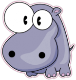 Stickere pentru automobil "Hipopotam cu ochi mari"