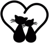 Автонаклейки "Кошки и сердце"