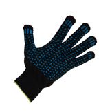 Перчатки х/б ПВХ 677 чёрные (плотная ткань)