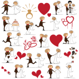 Stickere pentru automobil "Свадебные - Набор"