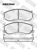 ТОРМОЗНЫЕ КОЛОДКИ DBS3064 (SP 649) (T 1307) * HYUNDAI GRANDEUR,SANTA FE,TRAJET ПЕР.