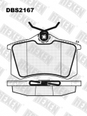 ТОРМОЗНЫЕ КОЛОДКИ DBS2167 (SP 113) *AUDI,SEAT,SKODA,VW(ЗАД)