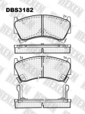 ТОРМОЗНЫЕ КОЛОДКИ DBS3182 (T1289) * NISSAN ALMERA I (N15) ПЕРЕД.