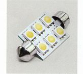 Лампа софитная LED C5W 24V T11x31-S8.5 6 SMD size5050 WARM WHITE