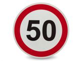 Sticker: limita de viteza 50 km/h Sticker: limita de viteza 50 km/h