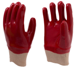 Mănuși bumbac roșu impermeabil PVC