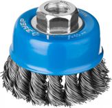 Perie cupa 75mm BLUESHARK pentru polizor (impletita) Blueshark (otel)