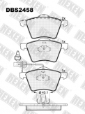 ТОРМОЗНЫЕ КОЛОДКИ DBS2458 (SP 402) (T1380) * FORD GALAXY/SEAT ALHAMBRA/VW SHARAN ПЕРЕД.