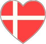 Наклейки на автомобиль "Дания сердце"