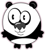 Autocolante pentru automobil "Panda cu ochi mari"