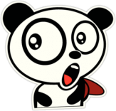 Наклейка на авто "Удивленная панда"