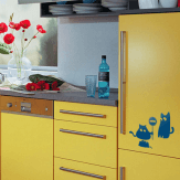 Стикеры на авто "Кошки с миской"