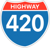 Автомобильная наклейка "Highway 420"