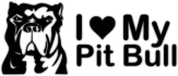 Автонаклейка на машину "I Love my Pitbull"