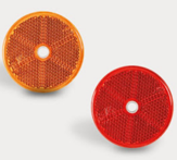 Reflector rotund roșu/galben cu orificiu