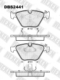 ТОРМОЗНЫЕ КОЛОДКИ DBS2441 (SP 355) (T1230) * BMW 3 (E90,E91,E92), 5 (E60,E61), 6 (E63,E64), 7 (E65,E66) ПЕР.