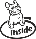 Стикеры на автомобиль "Французский бульдог Inside"