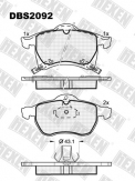 ТОРМОЗНЫЕ КОЛОДКИ DBS2092 (SP 243) (T1145)* OPEL ASTRA G,H, ZAFIRA ПЕР.