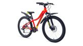 Bicicleta FORWARD TWISTER 24 2.2 disc 24 7 ск. рост 12 красный/ярко-зеленый