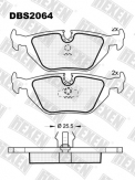 ТОРМОЗНЫЕ КОЛОДКИ DBS2064 (SP 198) (T 1039)* BMW 3 (E30,E36), Z3 (E36) ПЕР.