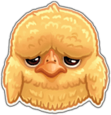 Autocolante auto "Pui trist"