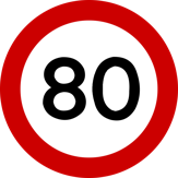 Sticker: limita de viteza 80 km/h