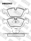 ТОРМОЗНЫЕ КОЛОДКИ DBS2063 (SP 164) (T1037) * BMW 3 (E36), Z3 (E36) ПЕР.