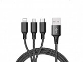 Cablu de încărcare HL-CP333Mix/ HELMET Kevlar 3 in 1 Charging Cable